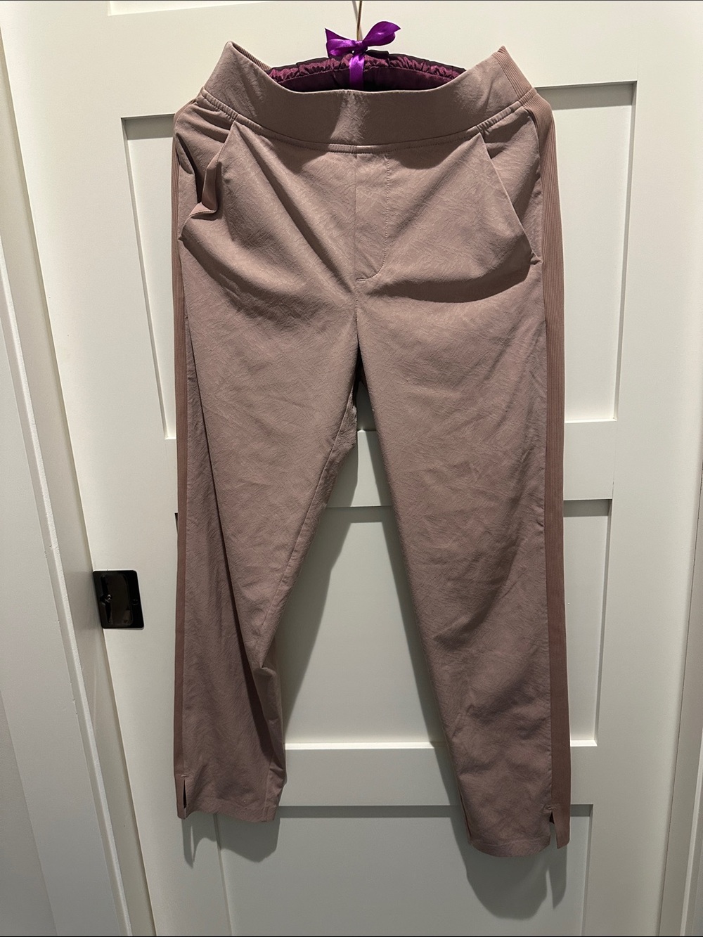 Athleta Mauve Pink Track Joggers with Side Stripe SZ 2